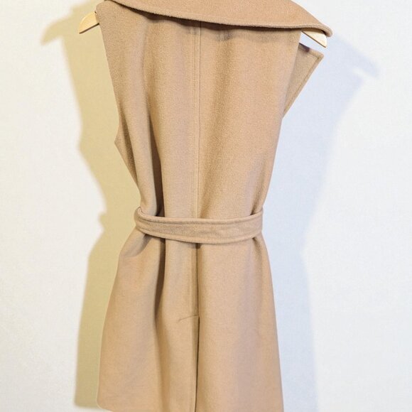 Michael Kors Belted Wrap Vest, Wool-Blend, Camel, Large - Picture 5 of 8